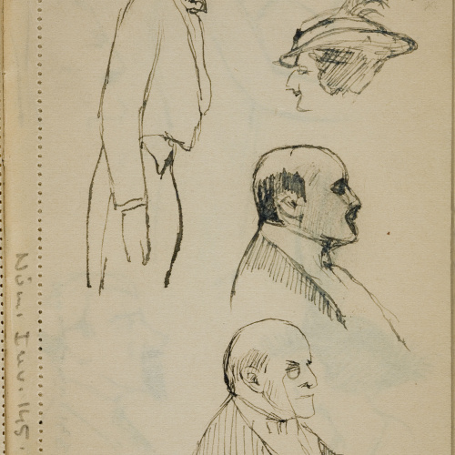 image for: Ismael Smith - Estudi de figures de perfil - Cap a 1911-1913