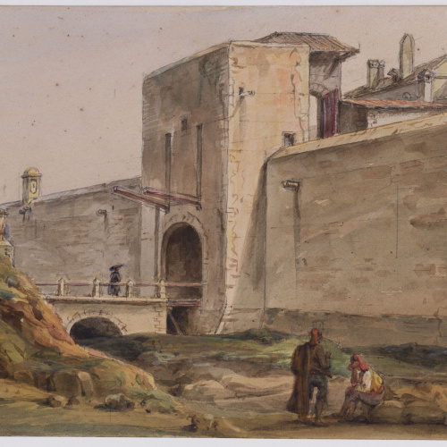 image for: Adolphe Hedwige Alphonse Delamare - Portal de Santa Madrona - 1825