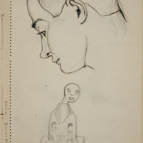 image for: Ismael Smith - Rostre masculí i figura esquemàtica - Cap a 1912