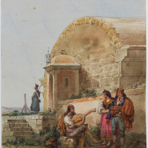 image for: Adolphe Hedwige Alphonse Delamare - Porta de la Ciutadella a Barcelona - 1826