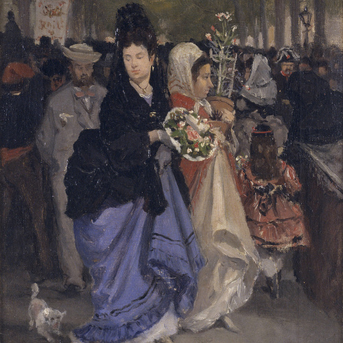 image for: Joaquim Vayreda - La Rambla d&#039;Olot en dia de festa - Cap a 1872-1873
