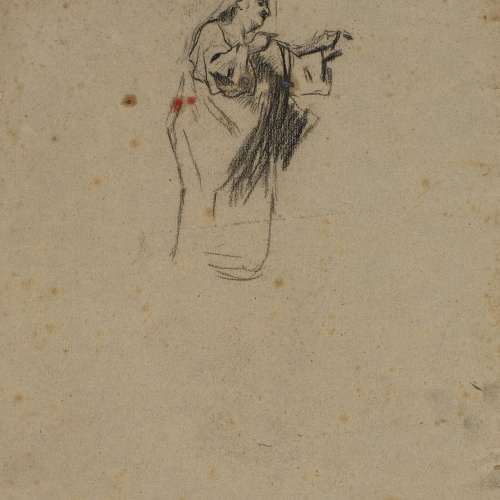 image for: Antoni Caba - Estudi de figura per a la pintura «Penediment de Judes» (anvers) / Estudi de figura per a la pintura «Penediment de Judes» (revers) - Cap a 1874 [1]
