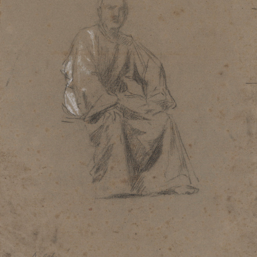 image for: Antoni Caba - Estudi de figura per a la pintura «Penediment de Judes» (anvers) / Estudi de figura per a la pintura «Penediment de Judes» (revers) - Cap a 1874