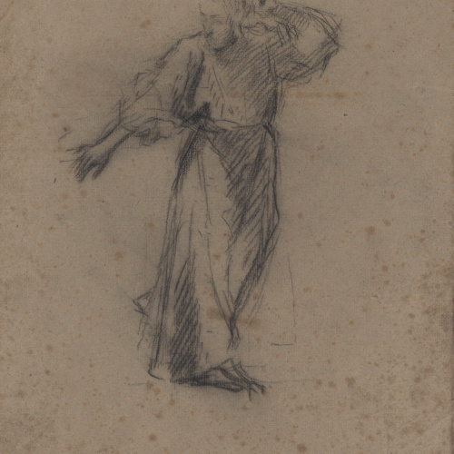 image for: Antoni Caba - Estudi de figura per a la pintura «Penediment de Judes» (anvers) / Estudi de figura per a la pintura «Penediment de Judes» (revers) - Cap a 1874 [1]