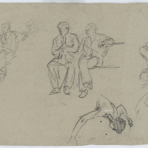 image for: Antoni Caba - Estudi de figures per a la pintura «La Pau» - Cap a 1876