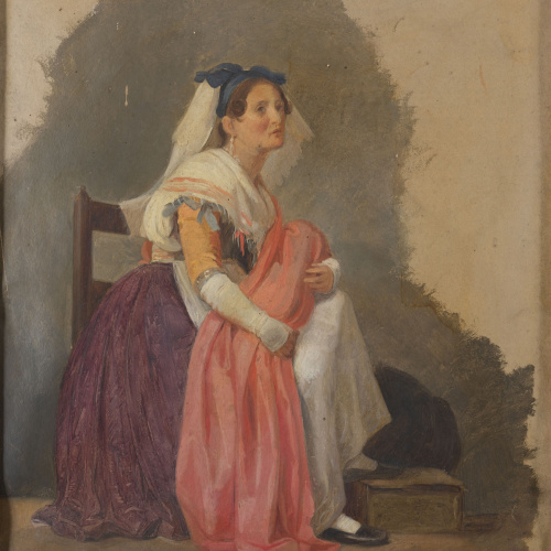 image for: Pelegrí Clavé - Figura de dona italiana - Cap a 1834-1845