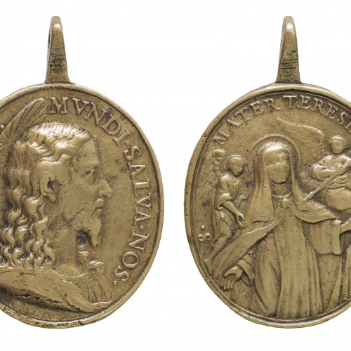 image for: Anònim - Salvator Mundi i Santa Teresa - Segle XVIII
