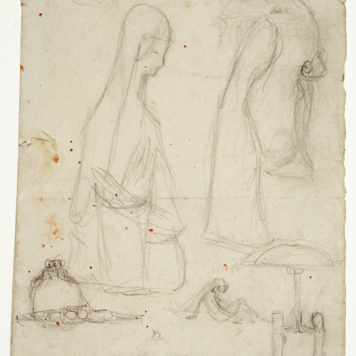 image for: Ismael Smith - Apunt per al guix &quot;Rosa mística&quot; - Cap a 1905-1906