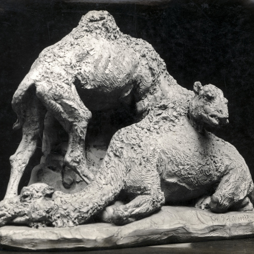 image for: Agapit Vallmitjana Barbany - Dos dromedaris - Cap a 1880