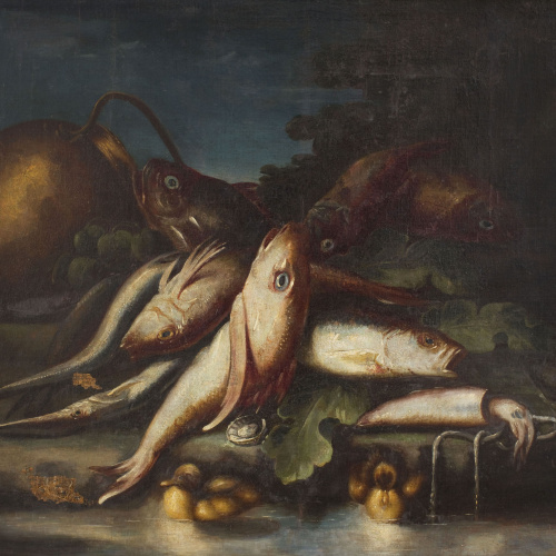 image for: Elena Recco - Natura morta amb peixos i animals del mar - Entre 1695-1705