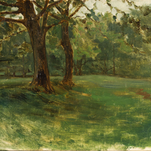 image for: Joaquim Vayreda - La roureda - Cap a 1892