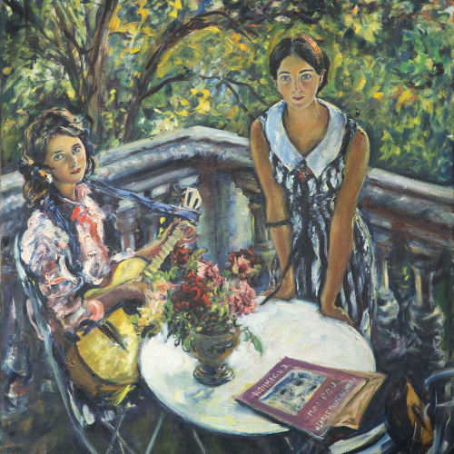 image for: Ferran Callicó - Dues noies assegudes a taula - 1966