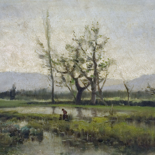 image for: Joaquim Vayreda - Paisatge amb el Puigsacalm al fons - Cap a 1883-1886