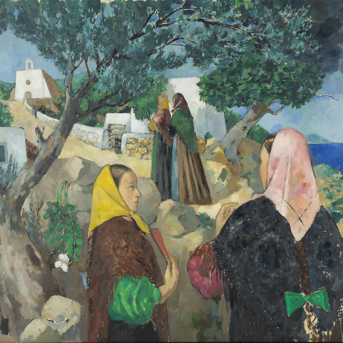 image for: Pere Pruna - Paisatge amb figures (Eivissa) - 1965