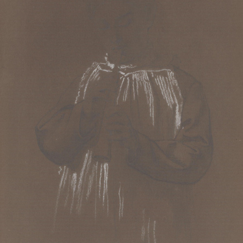 image for: Claudi Lorenzale - Escolà tocant un instrument de vent - Cap a 1850-1870