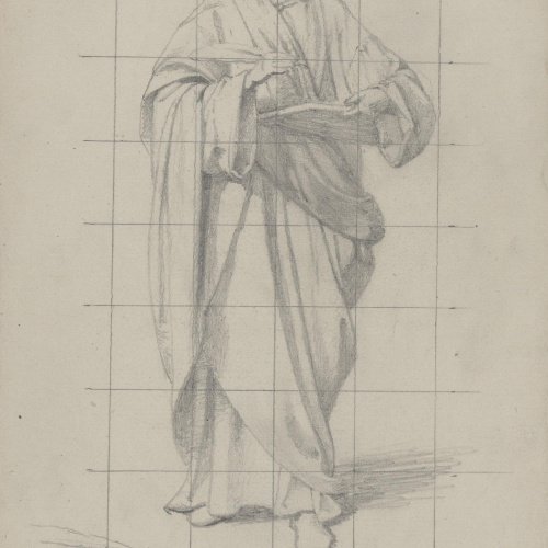 Claudi Lorenzale - Sant Joan Evangelista i estudi de mans - Cap a 1850-1870 image for: Claudi Lorenzale - Sant Joan Evangelista i estudi de mans - Cap a 1850-1870