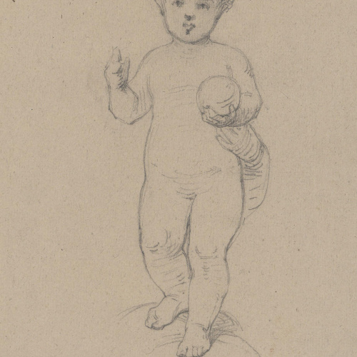 Claudi Lorenzale - El nen Jesús amb la bola a la mà esquerra - Cap a 1850-1870 image for: Claudi Lorenzale - El nen Jesús amb la bola a la mà esquerra - Cap a 1850-1870