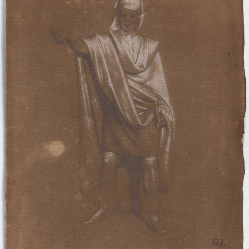 image for: Claudi Lorenzale - Home vestit amb indumentària medieval - Cap a 1850-1870