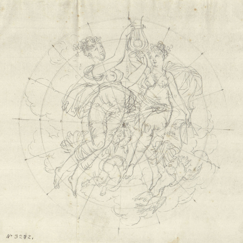 image for: Pau Rigalt - Al·legoria de la Música i de la Poesia (Decoració de l&#039;antic Palau Castell de Pons) - Cap a 1830