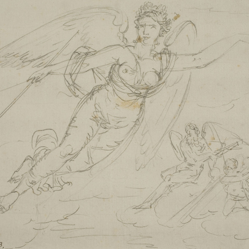 image for: Pau Rigalt - Al·legoria de la Fama (Decoració de l&#039;antic Palau Castell de Pons) - Cap a 1830