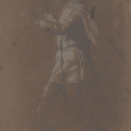 image for: Claudi Lorenzale - Jove amb túnica i espasa cenyida al cinturó - Cap a 1840-1860