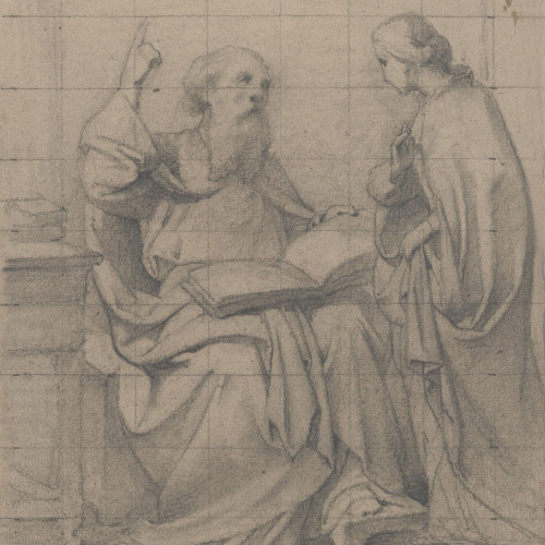 Claudi Lorenzale - Sant Joaquim (anvers) / Figura d'un àngel, amb un calze a la mà, i una dona (revers) - Cap a 1850-1870 image for: Claudi Lorenzale - Sant Joaquim (anvers) / Figura d'un àngel, amb un calze a la mà, i una dona (revers) - Cap a 1850-1870