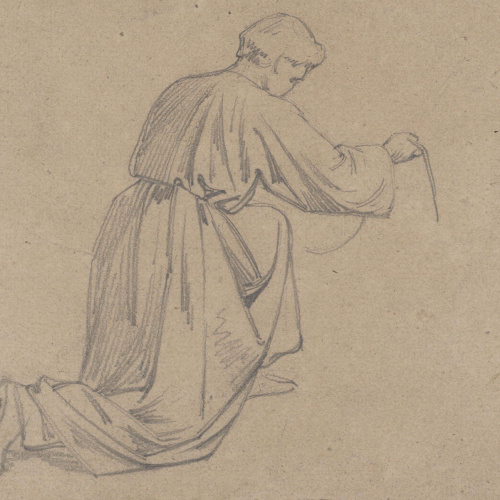 Claudi Lorenzale - Home agenollat (anvers) / Home agenollat (revers) - Cap a 1850-1870 image for: Claudi Lorenzale - Home agenollat (anvers) / Home agenollat (revers) - Cap a 1850-1870