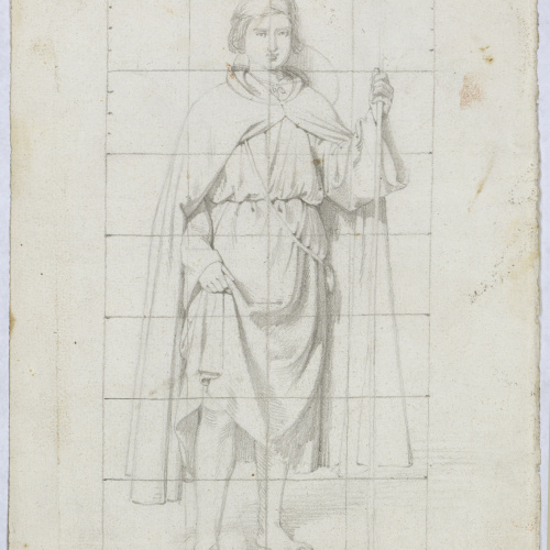 image for: Claudi Lorenzale - Estudi de Sant Roc per al retaule de sant Benet de l&#039;Abadia de Montserrat (anvers) / Estudi de Sant Roc per al retaule de sant Benet de l&#039;Abadia de Montserrat (revers) - Cap a 1885 [1]