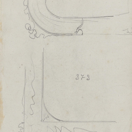 image for: Claudi Lorenzale - Retrat de militar (anvers) / Croquis d&#039;element arquitectònic (revers) - Cap a 1860-1880 [1]