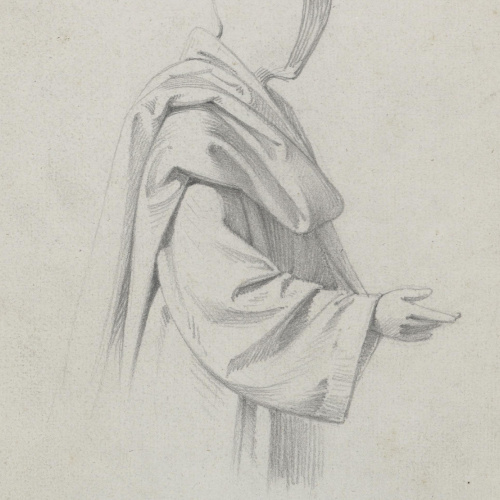 image for: Claudi Lorenzale - Estudi de figura masculina - Cap a 1850-1870