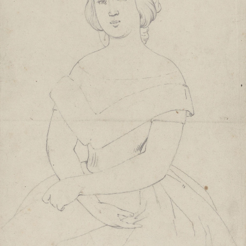 image for: Claudi Lorenzale - Retrat de dona (anvers) / Retrat de dona (revers) - Cap a 1860-1880