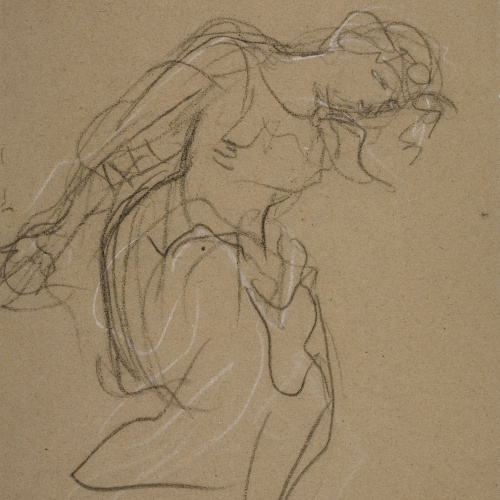 image for: Ramon Martí i Alsina - Estudi de dona per al quadre «La Companyia de Santa Bàrbara» - Cap a 1891