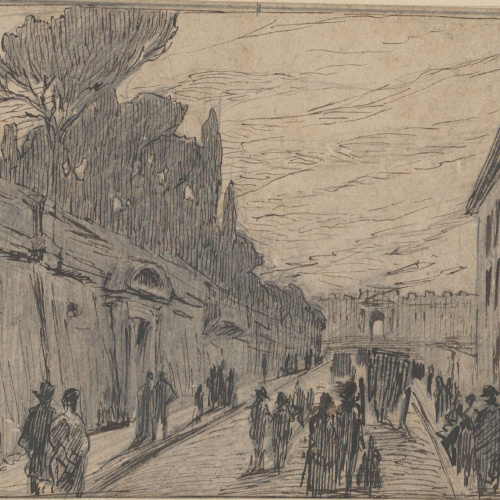image for: Josep Lluís Pellicer - Un carrer de Roma - 1858 (?)