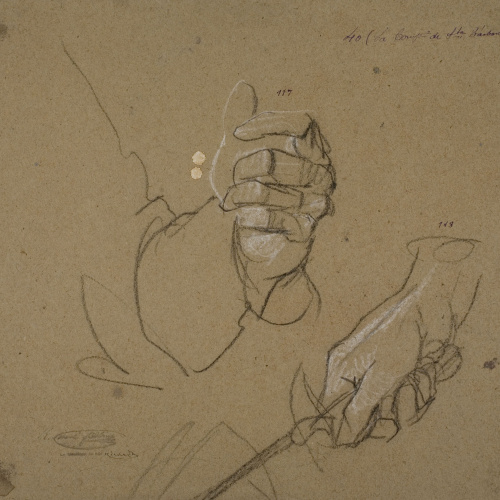 image for: Ramon Martí i Alsina - Estudi de mans per a «La Companyia de Santa Bàrbara» - Cap a 1891