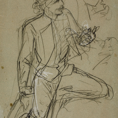 image for: Ramon Martí i Alsina - Estudi de soldat per al quadre «La Companyia de Santa Bàrbara» - Cap a 1891