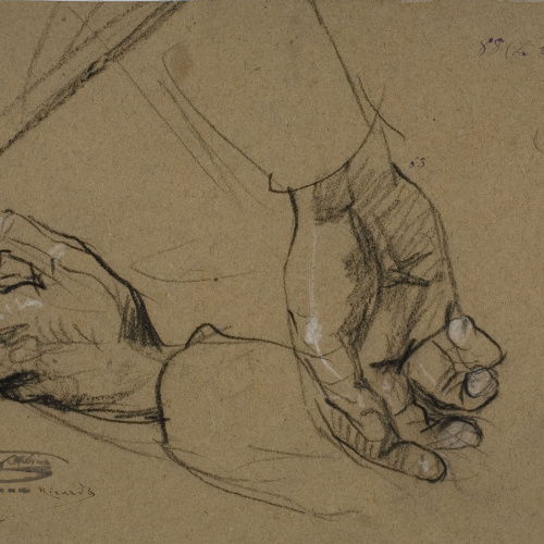 image for: Ramon Martí i Alsina - Estudi de mans per a «La Companyia de Santa Bàrbara» - Cap a 1891