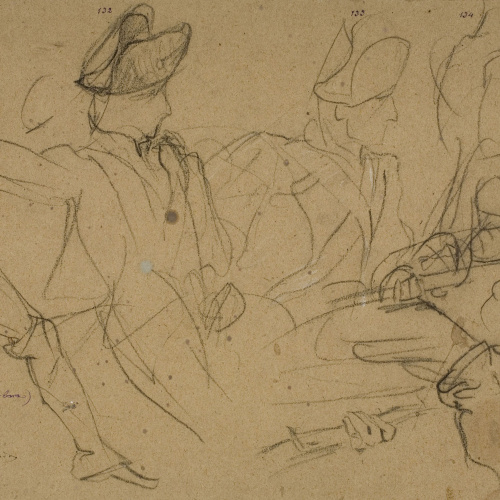 image for: Ramon Martí i Alsina - Esbós de soldats armats per al quadre «La companyia de Santa Bàrbara» - Cap a 1891