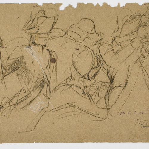 image for: Ramon Martí i Alsina - Esbós de soldats armats per al quadre «La companyia de Santa Bàrbara» - Cap a 1891