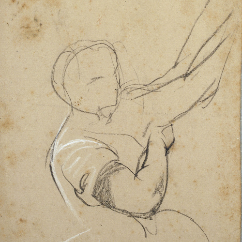image for: Ramon Martí i Alsina - Estudi de braços (anvers) / Estudi de bust de figura per al quadre El Sometent del Bruc (revers) - Cap a 1860-1870 [1]