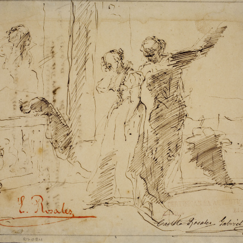 image for: Eduardo Rosales - Estudi per al quadre «Hamlet i Ofèlia» - Cap a 1871