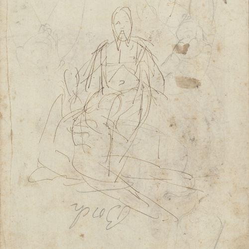 image for: Josep Bernat Flaugier - Estudi anatòmic de figures per a una composició religiosa (anvers) / Croquis d'unes figures (revers) - Cap a 1800-1812 [1]