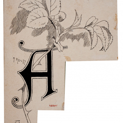 image for: Apel·les Mestres - Lletra A i ornamentació - 1887