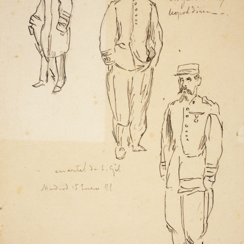 image for: Josep Lluís Pellicer - Estudi de figures militars - 1871
