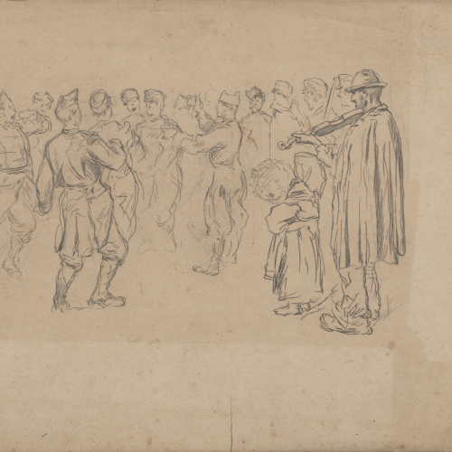 image for: Josep Lluís Pellicer - Soldats ballant - Cap a 1872-1876