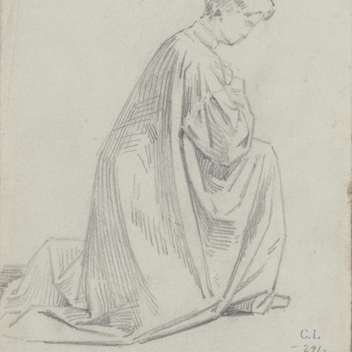 image for: Claudi Lorenzale - Jove agenollat amb hàbit - Cap a 1850-1870