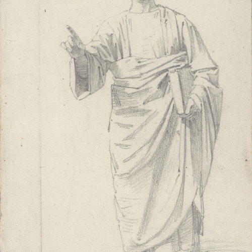 Claudi Lorenzale - Estudi de figura masculina - Cap a 1850-1870 image for: Claudi Lorenzale - Estudi de figura masculina - Cap a 1850-1870