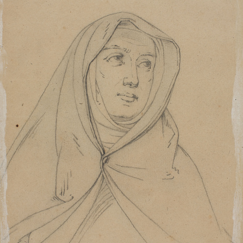image for: Claudi Lorenzale - Bust de monja (anvers) / Bust de monja (revers) - Cap a 1850-1870 [1]
