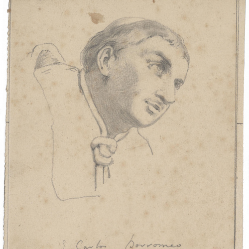 Claudi Lorenzale - Sant Carles Borromeu - Cap a 1850-1870 image for: Claudi Lorenzale - Sant Carles Borromeu - Cap a 1850-1870