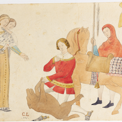 image for: Claudi Lorenzale - Còpia d&#039;una pintura mural - Cap a 1840-1850