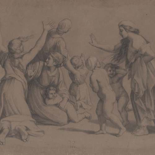 image for: Claudi Lorenzale - Figures de l’incendi del Borgo. Còpia de la pintura de Rafael a les estances vaticanes - Cap a 1839 -1840